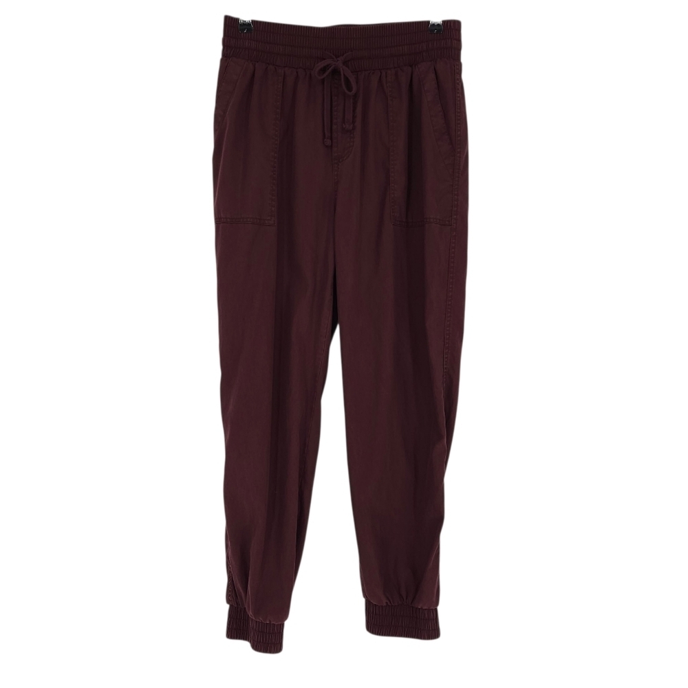 A New Day Jogger Pants Burgundy High Rise Pull On Stretch Waist Medium